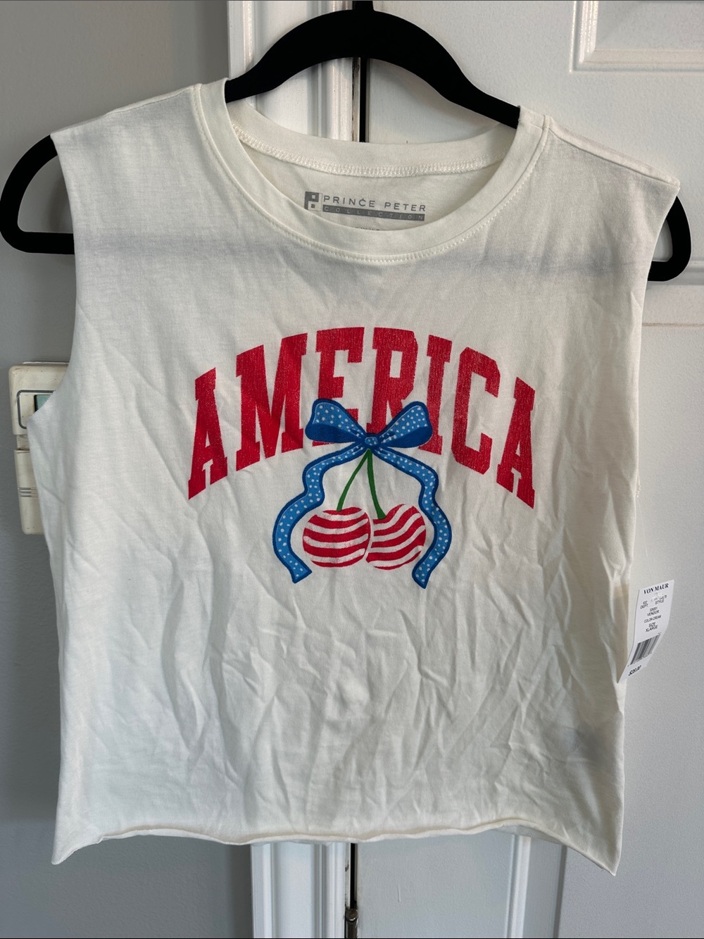Prince Peter Collection Cream Tank with Red & Blue Graphic